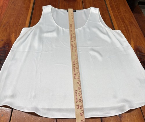St John Womens Tank Top White Size Large Sleeveless Slinky - Picture 7 of 8