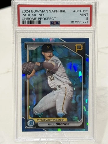 2024 Bowman PAUL SKENES Sapphire Chrome Prospect #BCP125 PSA 9 MINT ROY/CY 🔥