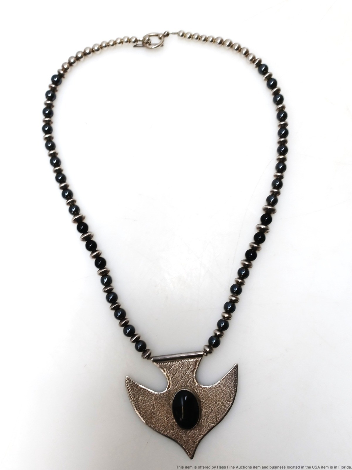 Vintage Solid Silver Large Arrow Head Shaped Pend… - image 5