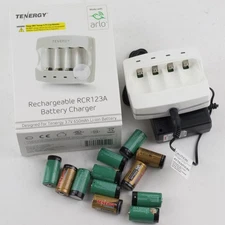 Tenergy Rechargeable RCR123A Battery Charger with 12 Batteries