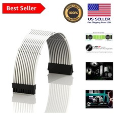 Stiff Strong 30cm ATX Power Extension Cable - 24 Pin Braided Design