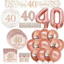 Rose Gold 40th Birthday Gift bag Bunting Balloon Girls 40th Birthday Decorations