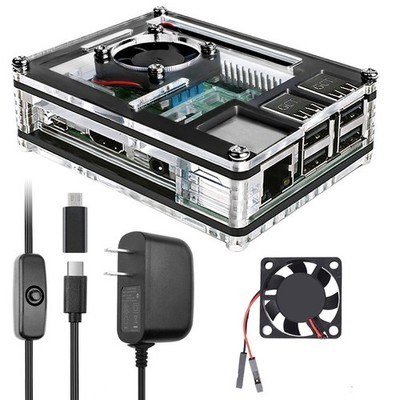 Miuzei Raspberry Pi 3 B+ Case with Fan Cooling 3B 3 clear white 