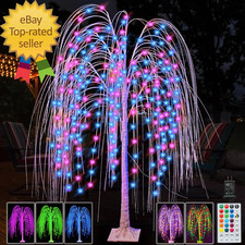 288 LED 6FT Colorful Lighted Willow Tree, RGB LED Tree with Remote, Willow Tree