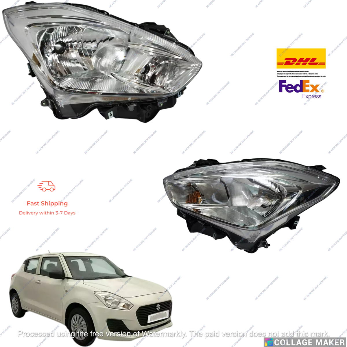 35300M55R10 & 35121M55R10 Lh & Rh Headlight For Suzuki Swift 2018