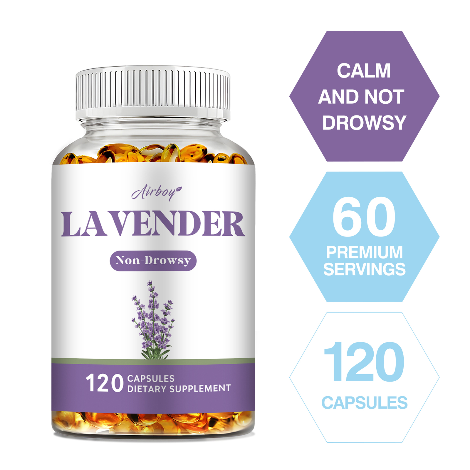 Lavender Extract 80mg - Mood and Sleep, Relieve Stress and Nervous Tension