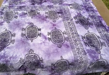 BATIK Wall Art Bed Cover Table Cloth Furniture Throw 88 x 84 Tie Dyed ~ turtles
