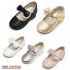 DREAM PAIRS Girls Flats Buckle Bow-knot Princess Shoes Wedding Shoe Dress Shoes