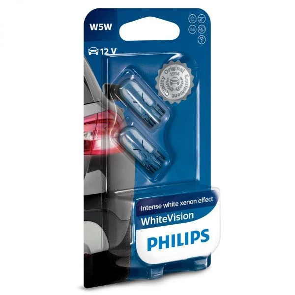 Philips white vision 501 w5w on sale white xenon effect 4300k 2 bulbs