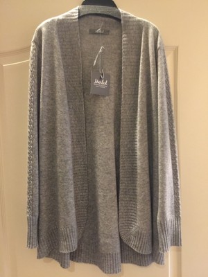 Cashmere CARDIGAN Sweater Women Gray 
