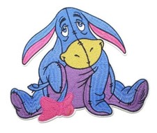Disney's EEYORE Large 6.9" Tall x 8" Wide 100 Embroidered Sew/Iron On Patch