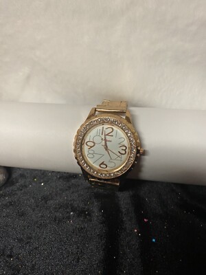 Ladies Beautiful Rose Gold Color Kanima Round Rhinestone Face Watch