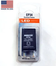 Novita EP34 3-Pin Electronic Turn Signal Flasher Relay Hazard LED Light Bulb USA