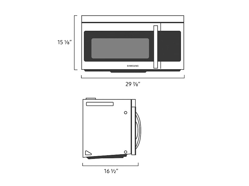 Samsung 1.6 cu ft OvertheRange Microwave Auto Cook Stainless Steel