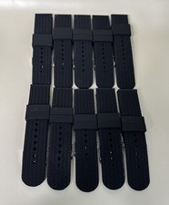 Lot Of 10 Silicone Watch Band Black 22mm Tire Impression Replacement Band