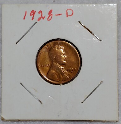 Error - 1928-D Lincoln Wheat Cent - L in Liberty is up side rim - Rare