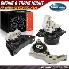 3Pcs Engine Motor Mount & Auto Transmission Mount for Saturn Vue 2009-2010 2.4L
