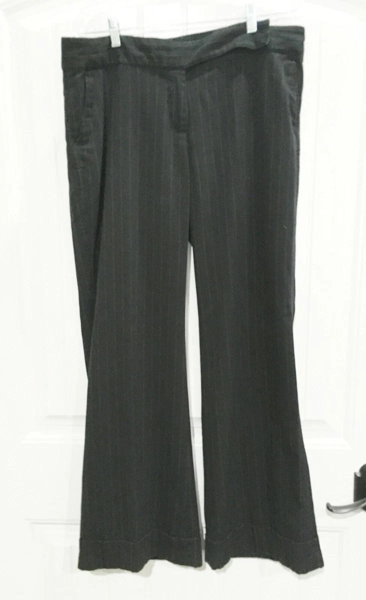 OLD NAVY WOMEN S DRESS CAREER PANTS SIZE 14 BLACK PINSTRIPE