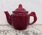 Vintage Shawnee Pottery Rosette Burgundy Teapot