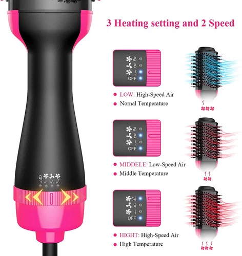4 in One Hot Air Brush One-Step Hair DAnti-Frizz Blowout Straighten Curling Comb - Picture 10 of 15