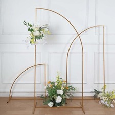 6 feet Gold Metal Floral Display Frame Half Moon Backdrop STAND Arch Party Event