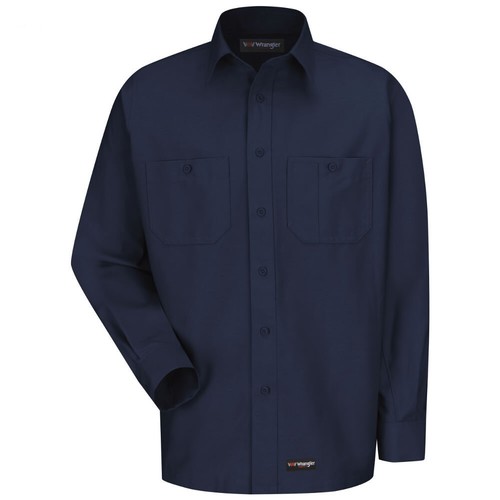 Wrangler Arbeitshemd 2 Taschen Industrie Arbeitskleidung Uniform einfarbig Polyblend - Bild 6 von 20