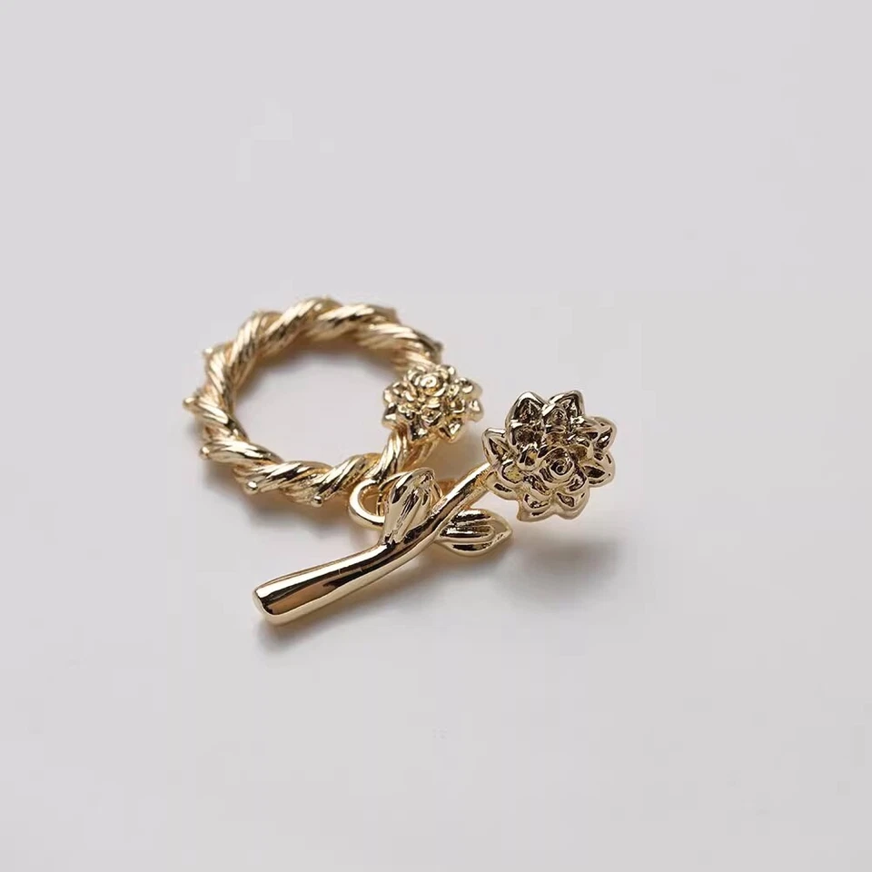 4шт цветок переключения застежки, золото/серебро цветочный браслет ожерелье соединитель застежки - Изображение 4 из 4