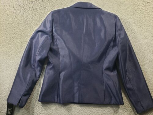 Le Suit Blazer Pants Set Women's 10 Blue One Button Jacket Professional Stretch - Picture 9 of 20
