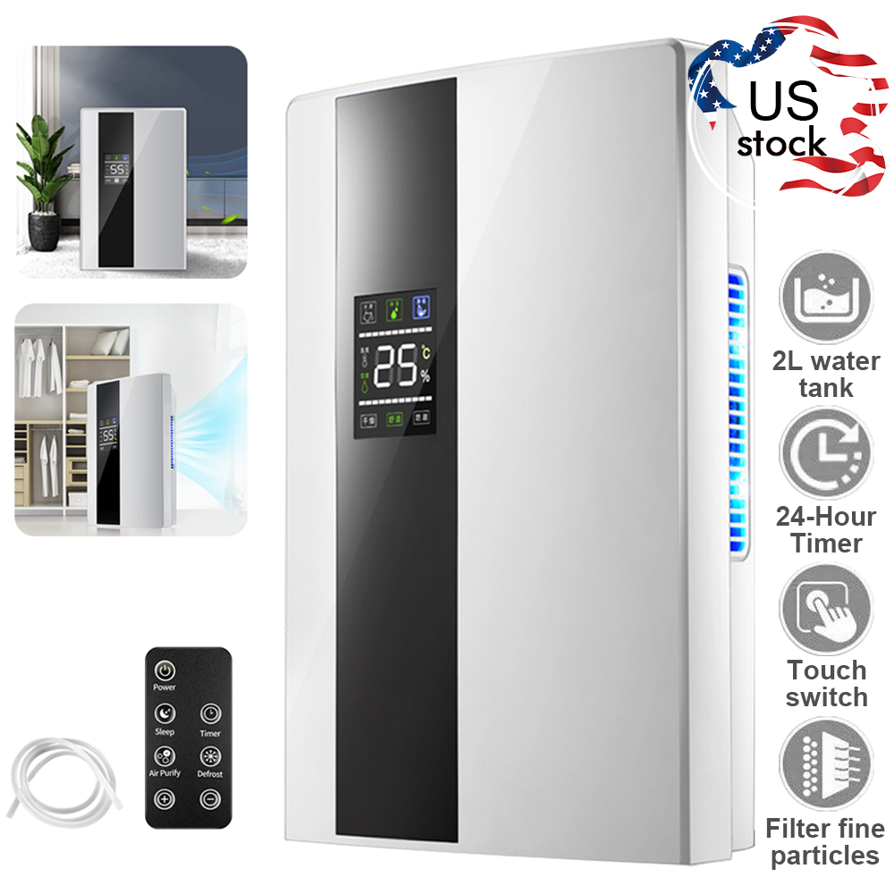 Dehumidifier 67OZ Water Tank (500 sq.ft) Drain Hose for Home Basements Office US-image