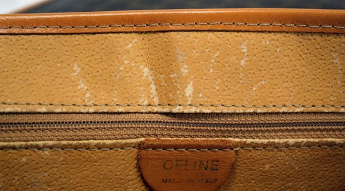 CELINE Macadam Leather Accessories Hand Bag Clutch Purse Pouch Used Brown Italy - Picture 17 of 24