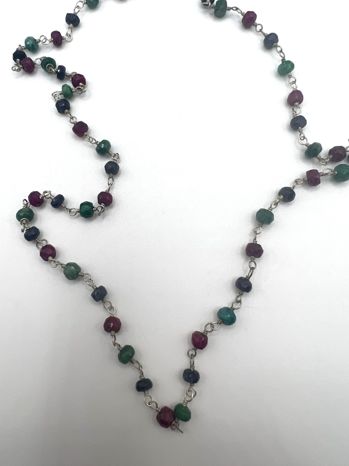 Sterling Silver Assorted Stone Beaded Necklace Fo… - image 5