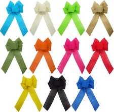 6" Wired Burlap Bows for Wreaths, Gifts, Crafts, Rustic Decoration - 11 Colors