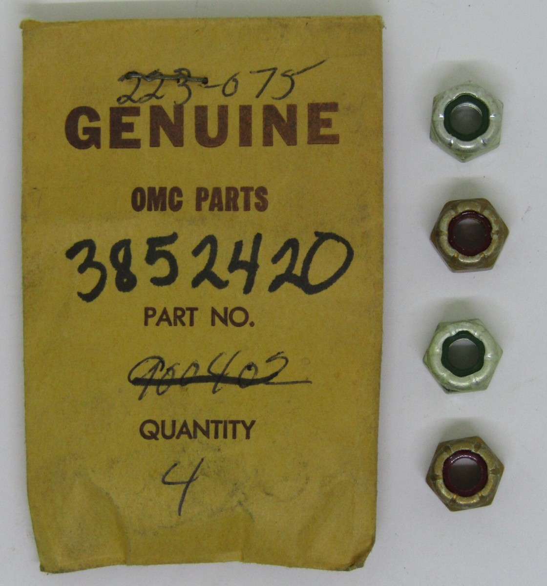 New OMC Outboard Marine Corp. Boat OEM Lock Nut Lot of 4 Part No