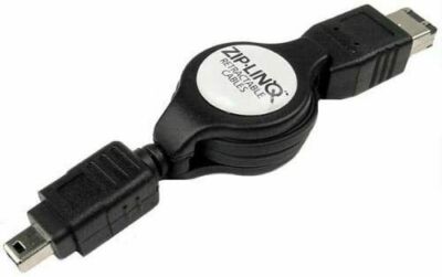 Cables Unlimited ZIP-1394-C07 ZipLinq Retractable 6-Pin-4-Pin Firewire Cable