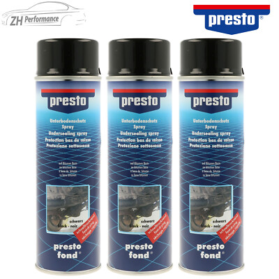3x presto Unterboden Steinschlagschutz UBS Bitumen Schwarz Spraydose 500ml