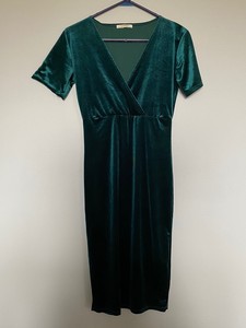 zara green bodycon dress