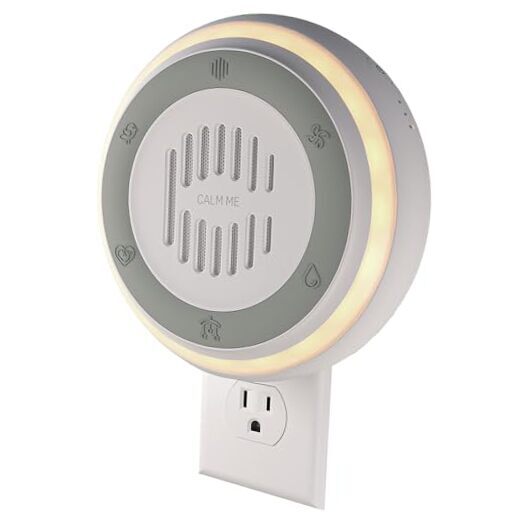 wall plug in white noise sound machine baby 1 Count (Pack of 1) White Round