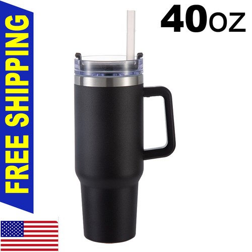 40oz Insulated Stainless Steel Tumbler with Lid handle straw, Vacuum mug - Picture 5 of 8