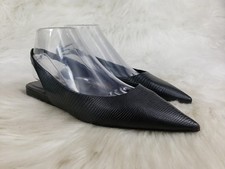 H&M Black Faux Snake Skin Slingback Pointed T...