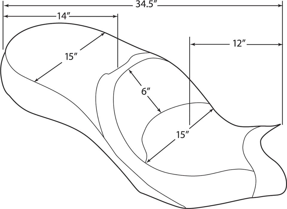 ASIENTOS DRAG SPECIALTIES de perfil bajo para asiento de turismo - estilo almohada - negro - Foto 3 de 4