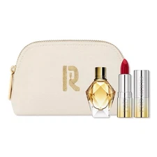 Paco Rabanne Million GOLD Eau De Parfum Rouge Drama lips & Pouch - 3 Pc Gift Set