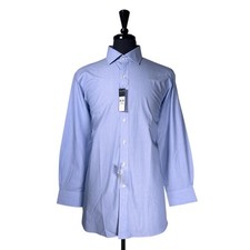 Ralph Lauren Mens Dress Shirt 17 32/33 Blue Stripe Classic Fit Button Up NWT