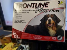Frontline Plus for Dogs 89-132 lbs 3pk /U.S EPA Approve /light damaged box