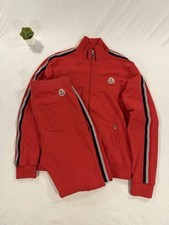 Moncler Tuta 2 Pezzi Pista/Performance Righe Tricolore Taglia M Rossa
