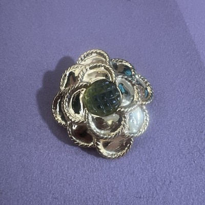 IVANA SIGNATURE GOLD FLORAL BROOCH & PENDANT VINTAGE RARE