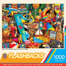 MasterPieces Flashbacks Beach Time Flea Market 1000 Piece Jigsaw Puzzle New