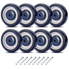 8-Pack 5" Shopping Cart Replacement Wheels with Double Ball Bearings Blue 