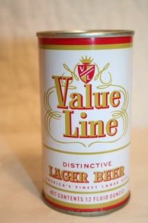 Value Line DISTINCTIVE LAGER BEER 12 oz. 1970's SS pull Los Angeles California