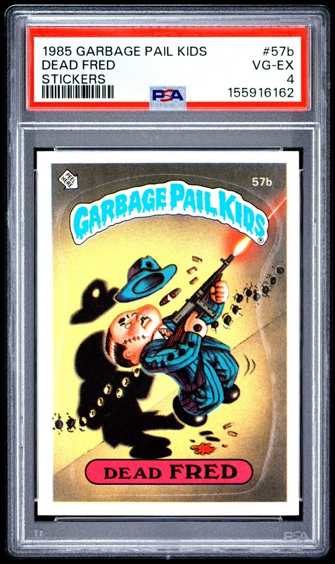 1985 GARBAGE PAIL KIDS STICKERS #57B DEAD FRED PSA 4