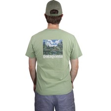 Vtg Patagonia El Capitan T Shirt Mens M Green Yosemite Dawn Wall YOSHIDA HIROSHI